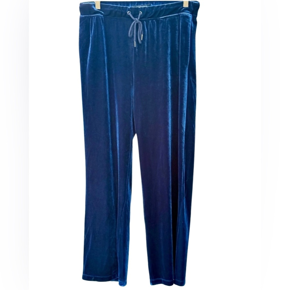 Liverpool Los Angeles Blue Velvet Lounge Pants XL Drawstring Pull On